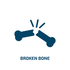 Fototapeta premium broken bone vector icon. broken bone, broken, bone filled icons from flat medical services concept. Isolated black glyph icon, vector illustration symbol element for web design and mobile apps