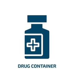 drug container vector icon. drug container, container, medical filled icons from flat medical services concept. Isolated black glyph icon, vector illustration symbol element for web design and mobile