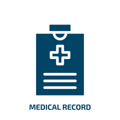 medical record vector icon. medical record, medical, care filled icons from flat dentist concept. Isolated black glyph icon, vector illustration symbol element for web design and mobile apps