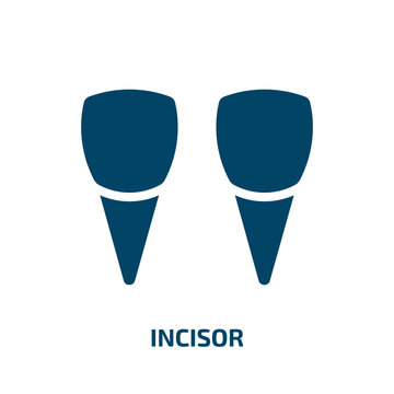 incisor vector icon. incisor, dental, hygiene filled icons from flat dentist concept. Isolated black glyph icon, vector illustration symbol element for web design and mobile apps