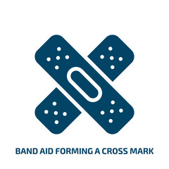 band aid forming a cross mark vector icon. band aid forming a cross mark, vector, graphic filled icons from flat medicine concept. Isolated black glyph icon, vector illustration symbol element for web