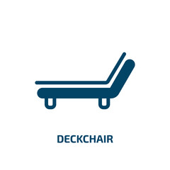 deckchair vector icon. deckchair, summer, vacation filled icons from flat relaxing in a spa concept. Isolated black glyph icon, vector illustration symbol element for web design and mobile apps