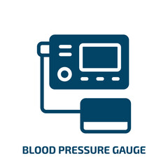blood pressure gauge vector icon. blood pressure gauge, medical, healthcare filled icons from flat medical and healthcare concept. Isolated black glyph icon, vector illustration symbol element for web