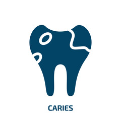 caries vector icon. caries, dental, care filled icons from flat dentist concept. Isolated black glyph icon, vector illustration symbol element for web design and mobile apps