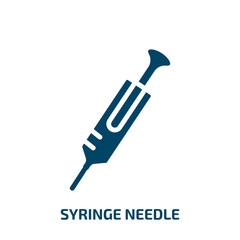 syringe needle vector icon. syringe needle, medical, drug filled icons from flat medical instruments concept. Isolated black glyph icon, vector illustration symbol element for web design and mobile