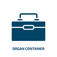 organ container vector icon. organ container, health, container filled icons from flat medical instruments concept. Isolated black glyph icon, vector illustration symbol element for web design and