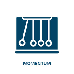momentum vector icon. momentum, business, physics filled icons from flat mad science concept. Isolated black glyph icon, vector illustration symbol element for web design and mobile apps