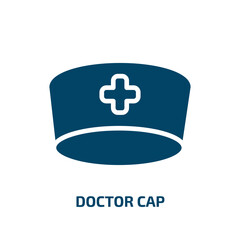 Obraz premium doctor cap vector icon. doctor cap, cap, doctor filled icons from flat medical instruments concept. Isolated black glyph icon, vector illustration symbol element for web design and mobile apps
