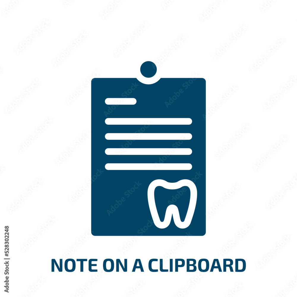 Aufkleber note on a clipboard vector icon. note on a clipboard, note, clipboard filled icons from flat dentist