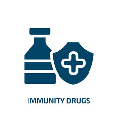 Obraz premium immunity drugs vector icon. immunity drugs, medical, drug filled icons from flat medicine and health concept. Isolated black glyph icon, vector illustration symbol element for web design and mobile