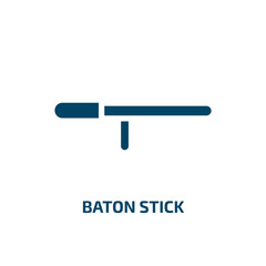 baton stick vector icon. baton stick, baton, police filled icons from flat marketing concept. Isolated black glyph icon, vector illustration symbol element for web design and mobile apps