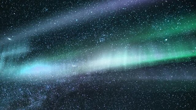 Aurora Green Purple Milky Way Time Lapse Shooting Star