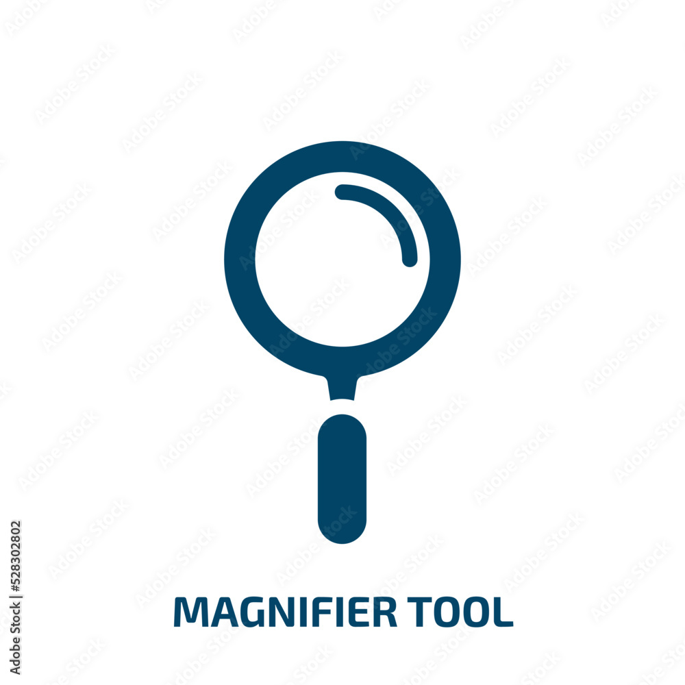Poster magnifier tool vector icon. magnifier tool, magnifying, tool filled icons from flat business pack co