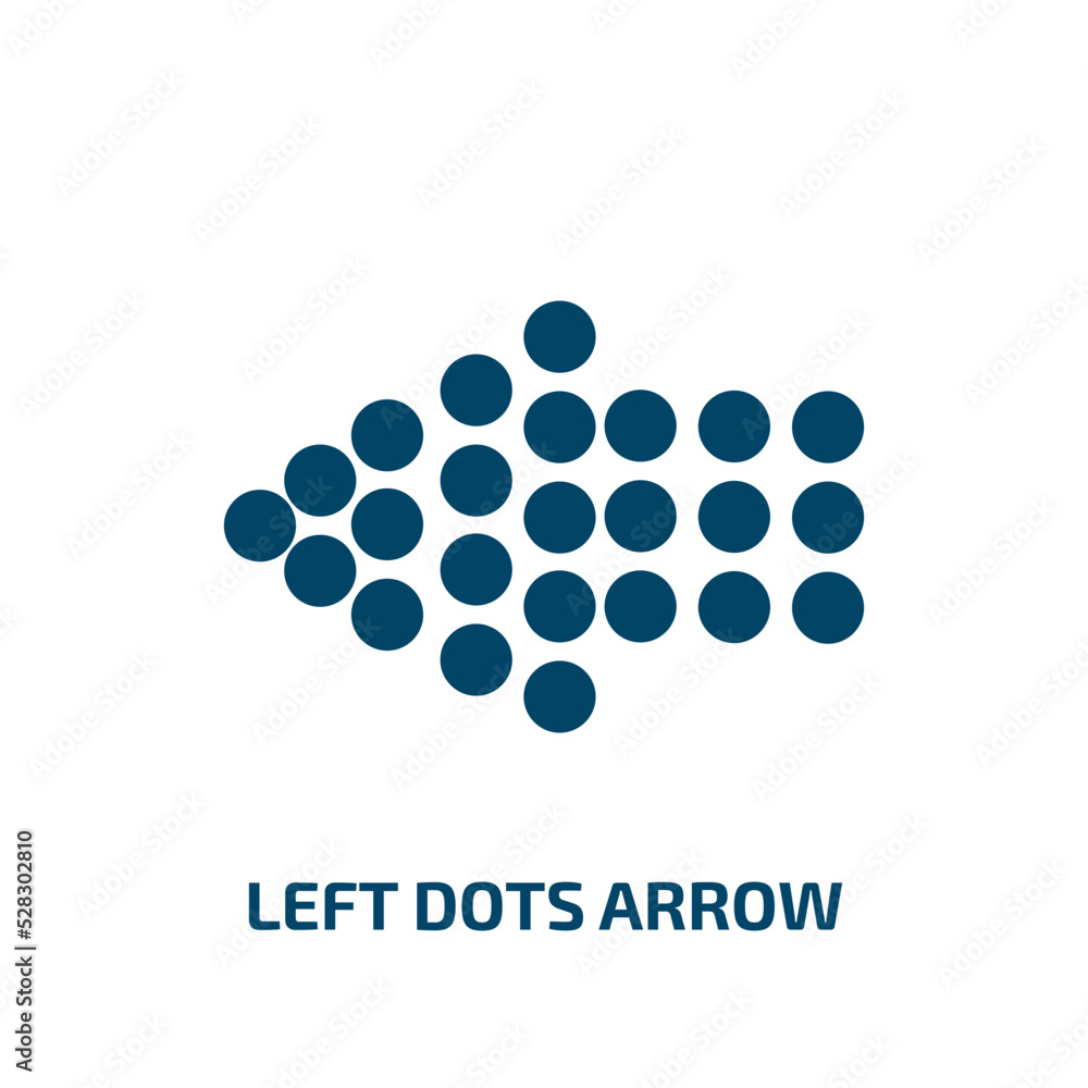 Poster left dots arrow vector icon. left dots arrow, left, next filled icons from flat business pack concep