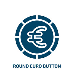 round euro button vector icon. round euro button, emblem, circle filled icons from flat business and finance concept. Isolated black glyph icon, vector illustration symbol element for web design and