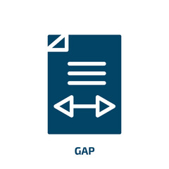 gap vector icon. gap, gaps, reason filled icons from flat product management concept. Isolated black glyph icon, vector illustration symbol element for web design and mobile apps