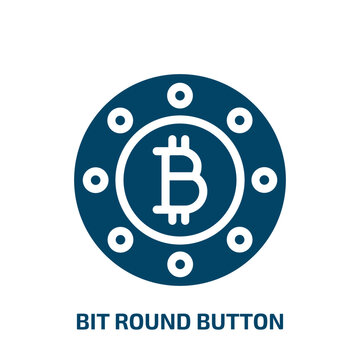 bit round button vector icon. bit round button, bit, round filled icons from flat business and finance concept. Isolated black glyph icon, vector illustration symbol element for web design and mobile