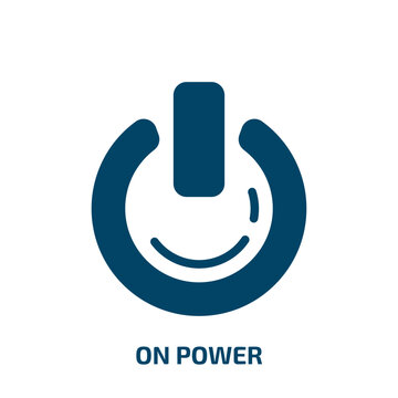 on power vector icon. on power, power, energy filled icons from flat business pack concept. Isolated black glyph icon, vector illustration symbol element for web design and mobile apps
