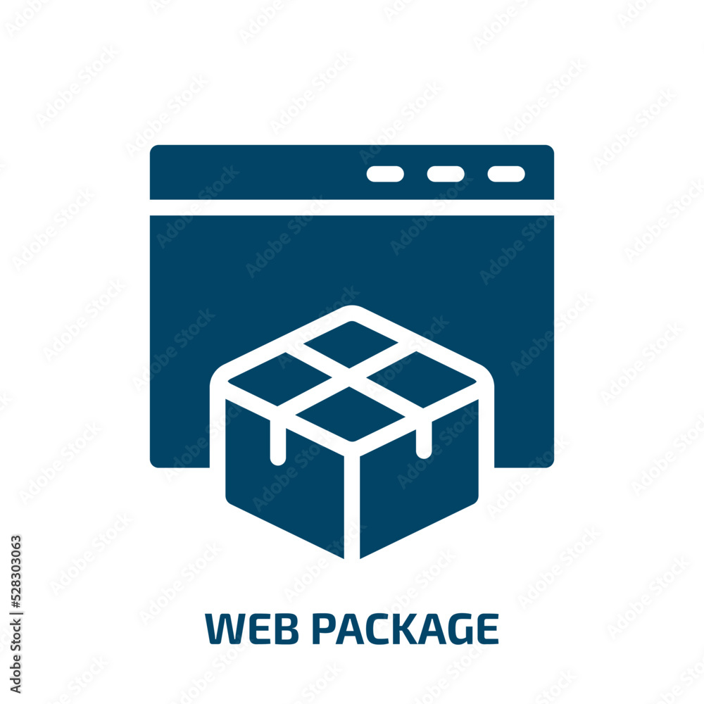 Poster web package vector icon. web package, package, box filled icons from flat multimedia marketing conce