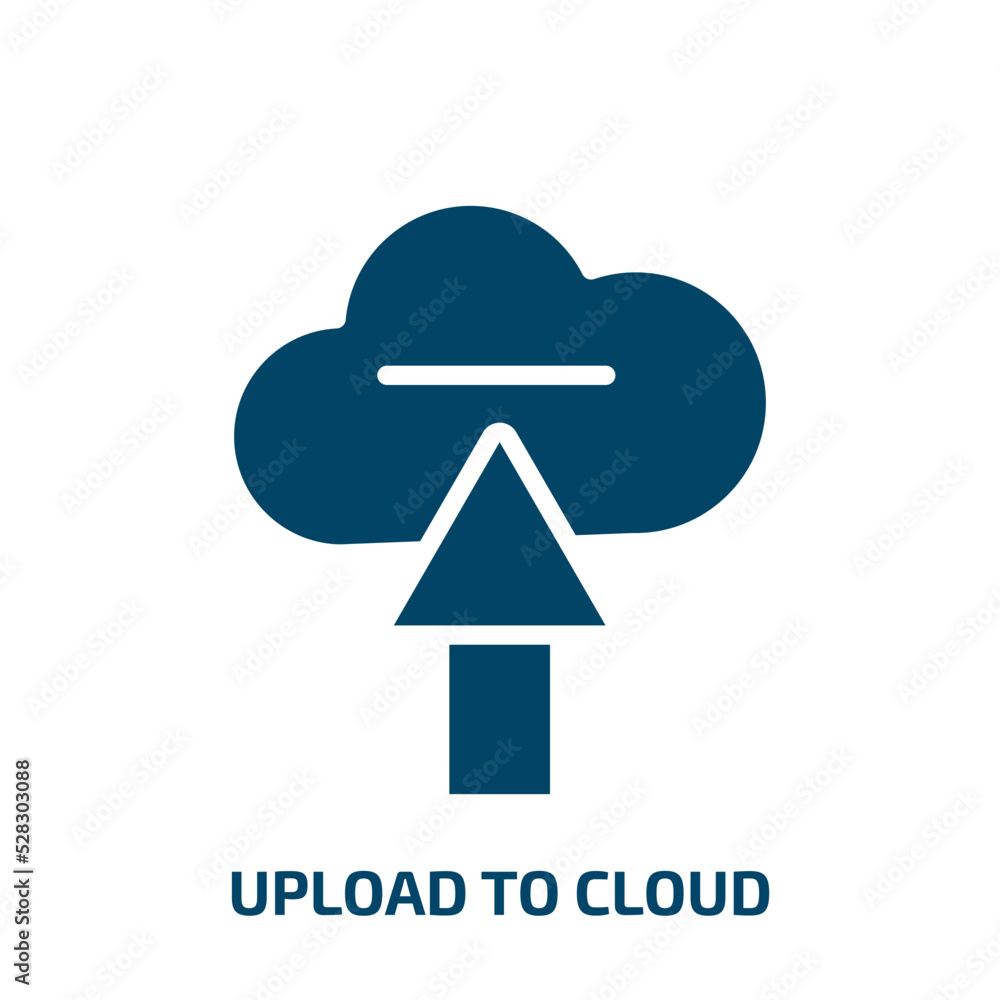 Poster upload to cloud vector icon. upload to cloud, data, cloud filled icons from flat multimedia marketin