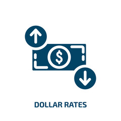 dollar rates vector icon. dollar rates, dollar, rate filled icons from flat business and finance concept. Isolated black glyph icon, vector illustration symbol element for web design and mobile apps