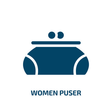 women puser vector icon. women puser, vector, graphic filled icons from flat business and finance concept. Isolated black glyph icon, vector illustration symbol element for web design and mobile apps