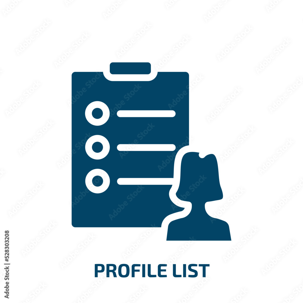 Poster profile list vector icon. profile list, profile, list filled icons from flat general concept. isolat