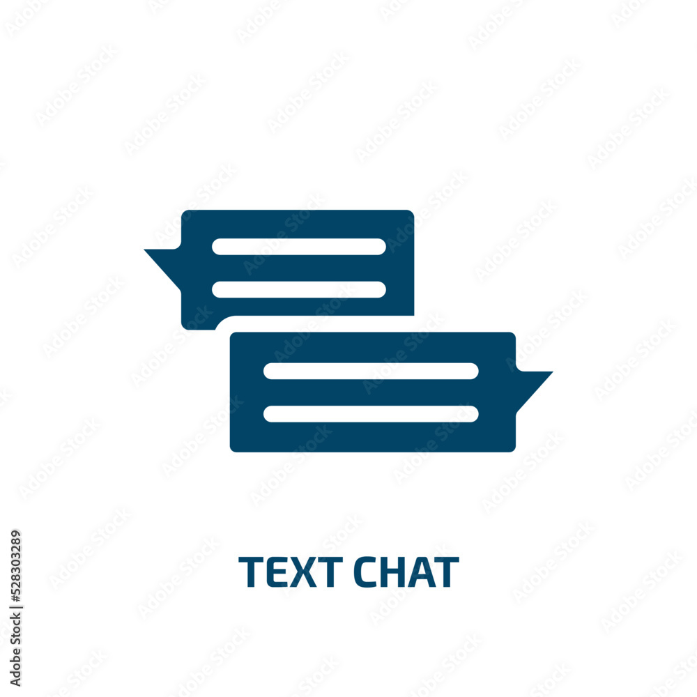 Poster text chat vector icon. text chat, talk, text filled icons from flat general concept. isolated black 