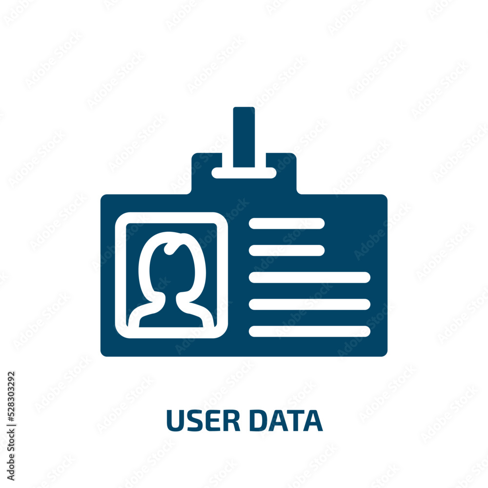 Poster user data vector icon. user data, data, user filled icons from flat general concept. isolated black 