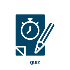 quiz vector icon. quiz, business, report filled icons from flat general concept. Isolated black glyph icon, vector illustration symbol element for web design and mobile apps