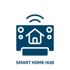 smart home hub vector icon. smart home hub, smart, control filled icons from flat general concept. Isolated black glyph icon, vector illustration symbol element for web design and mobile apps