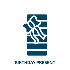 birthday present vector icon. birthday present, gift, ribbon filled icons from flat general concept. Isolated black glyph icon, vector illustration symbol element for web design and mobile apps
