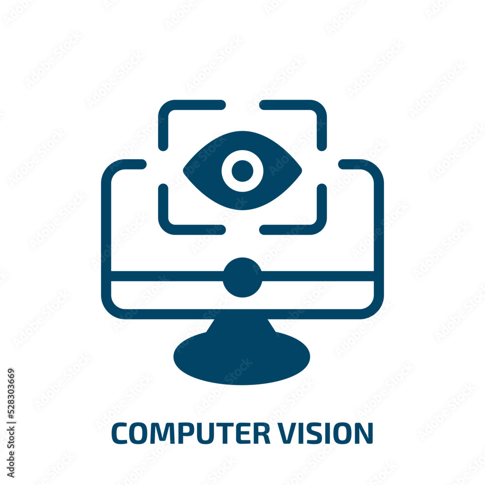Poster computer vision vector icon. computer vision, data, vision filled icons from flat general concept. i