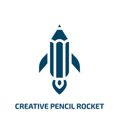creative pencil rocket vector icon. creative pencil rocket, pencil, school filled icons from flat general concept. Isolated black glyph icon, vector illustration symbol element for web design and