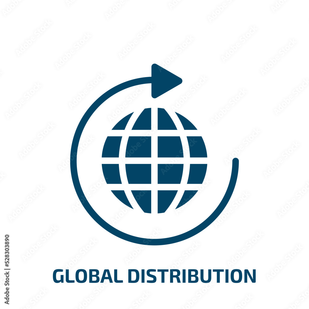 Poster global distribution vector icon. global distribution, global, distribution filled icons from flat gl
