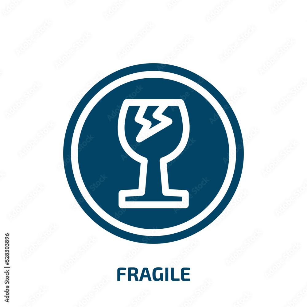 Poster fragile symbol vector icon. fragile symbol, shipping, package filled icons from flat shipping and ha