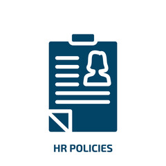 Obraz premium hr policies vector icon. hr policies, business, hr filled icons from flat general concept. Isolated black glyph icon, vector illustration symbol element for web design and mobile apps