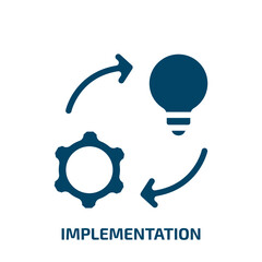 implementation vector icon. implementation, management, implement filled icons from flat general concept. Isolated black glyph icon, vector illustration symbol element for web design and mobile apps