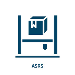 asrs vector icon. asrs, allah, mubarak filled icons from flat logistics concept. Isolated black glyph icon, vector illustration symbol element for web design and mobile apps