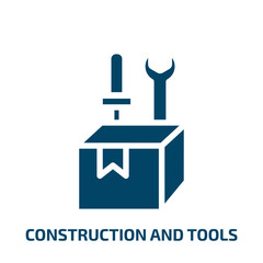 construction and tools vector icon. construction and tools, worker, work filled icons from flat delivery element concept. Isolated black glyph icon, vector illustration symbol element for web design