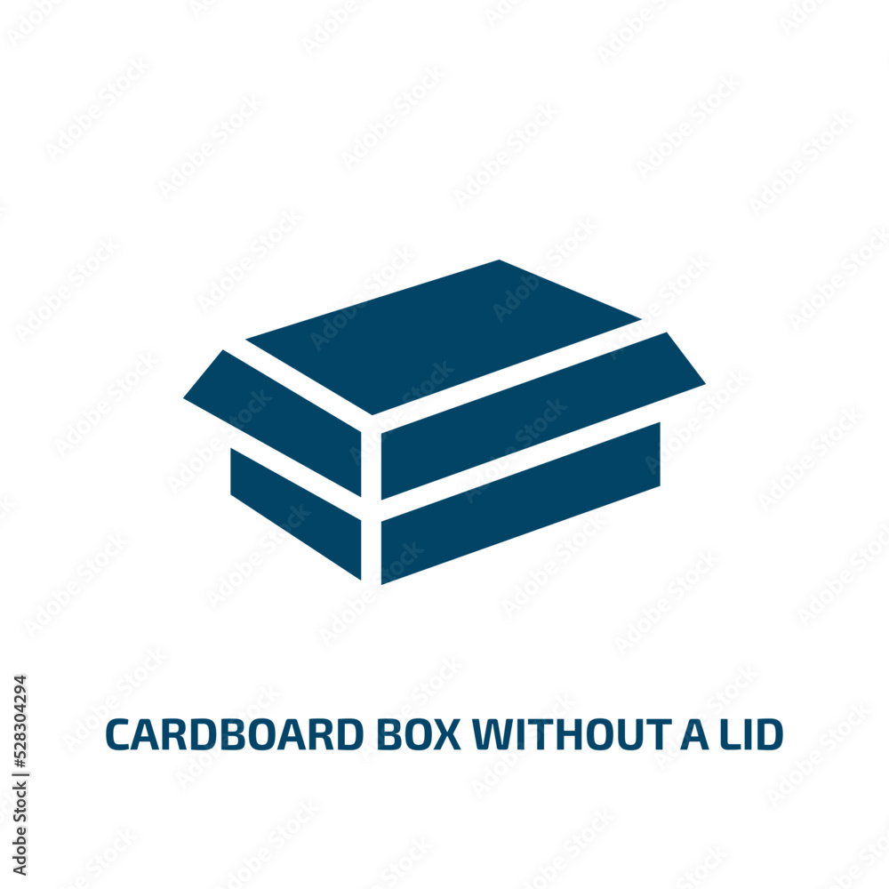 Poster cardboard box without a lid vector icon. cardboard box without a lid, box, cardboard filled icons fr