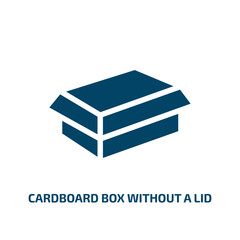 cardboard box without a lid vector icon. cardboard box without a lid, box, cardboard filled icons from flat boxes concept. Isolated black glyph icon, vector illustration symbol element for web design