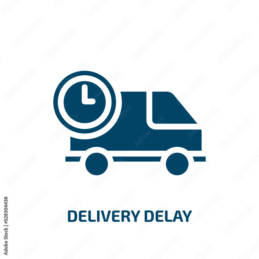 Poster delivery delay vector icon. delivery delay, delivery, cargo filled icons from flat logistic delivery