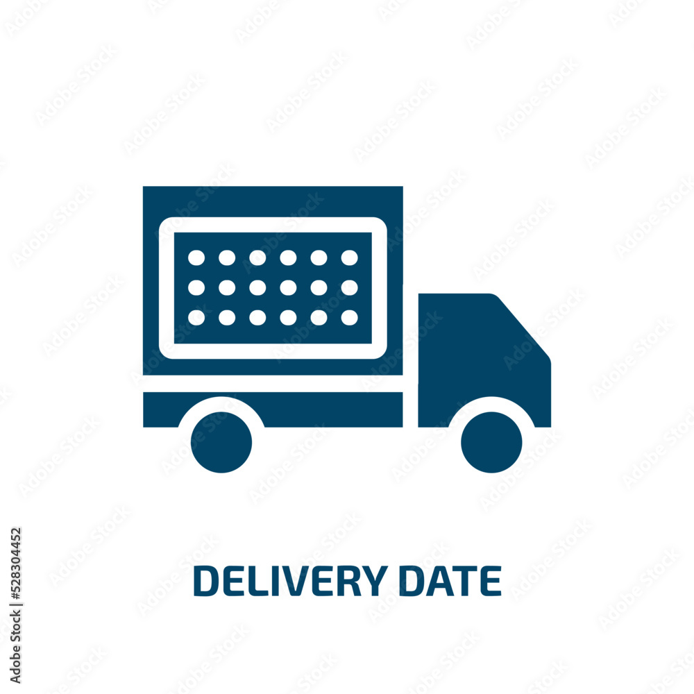 Poster delivery date vector icon. delivery date, date, delivery filled icons from flat lineal logistic conc