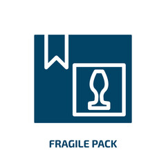 fragile pack vector icon. fragile pack, cargo, package filled icons from flat lineal logistic concept. Isolated black glyph icon, vector illustration symbol element for web design and mobile apps