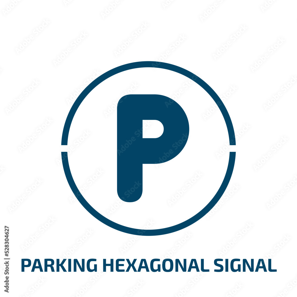 Poster parking hexagonal signal vector icon. parking hexagonal signal, 100, parking filled icons from flat 