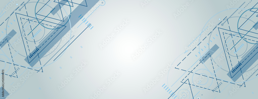 Aufkleber Abstract banner background with triangles and lines. Technology connect vector design. Dynamic motion