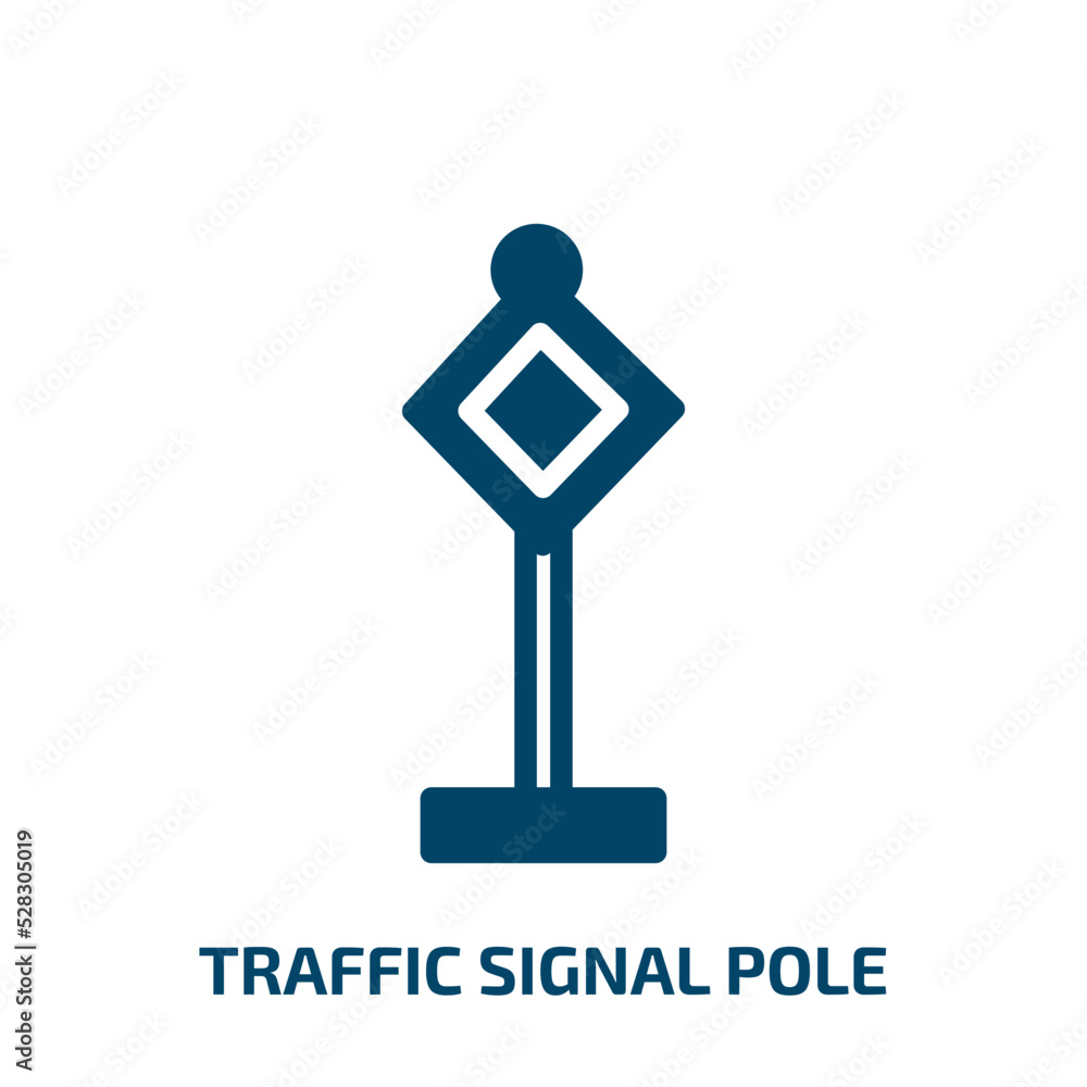 Poster traffic signal pole vector icon. traffic signal pole, blank, arrow filled icons from flat signals se