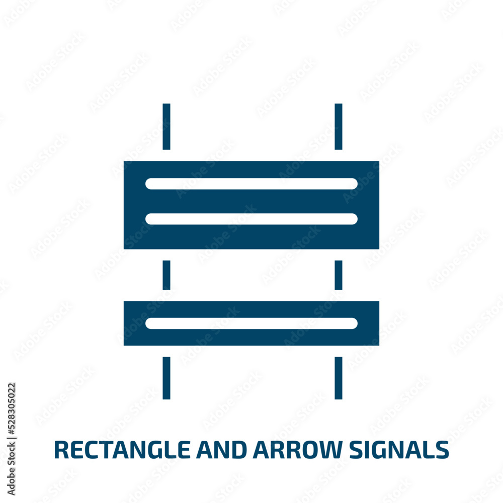 Poster rectangle and arrow signals vector icon. rectangle and arrow signals, signal, rectangle filled icons