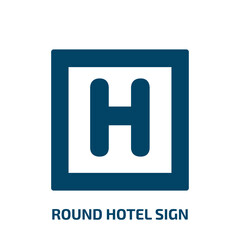 Fototapeta premium round hotel sign vector icon. round hotel sign, hotel, travel filled icons from flat poi public places concept. Isolated black glyph icon, vector illustration symbol element for web design and mobile